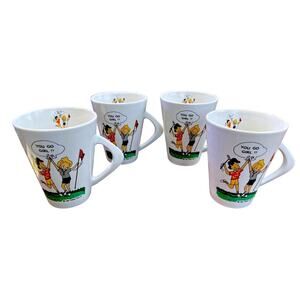 NEW 2002 4 Golf Coffee Mug Woman’s Teebox Tales “You Go Girl” Double Sided Graph